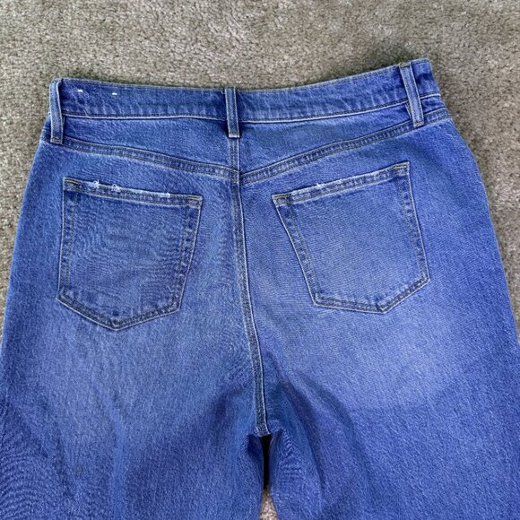 Loft Womens Denim Blue High Rise The Wide Leg Cropped Jeans Size 30/10 E566 - Picture 7 of 12